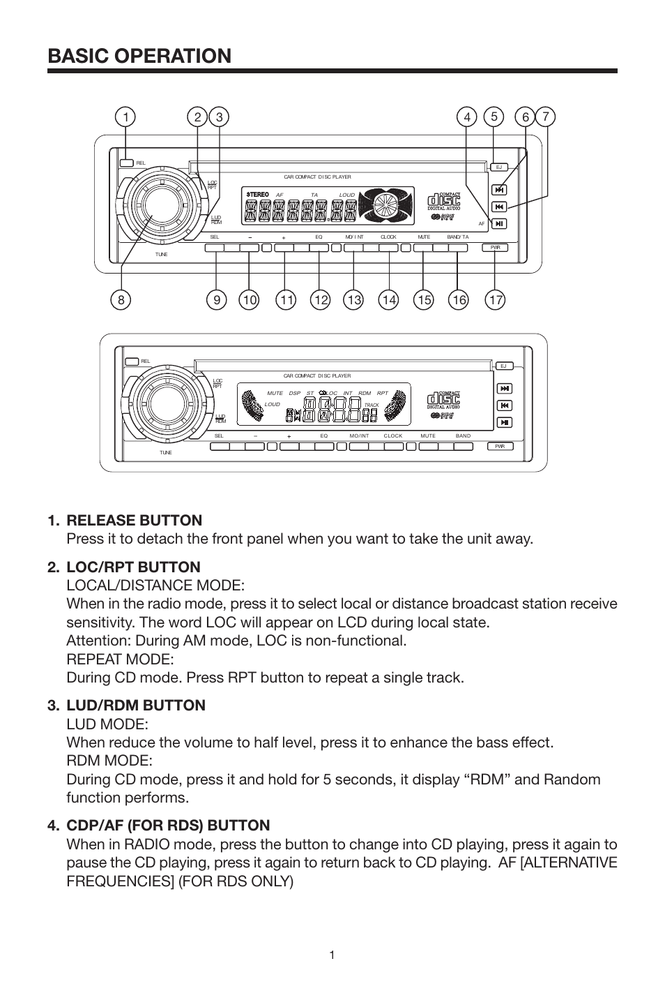 Basic operation | PYLE Audio PLCD24 User Manual | Page 2 / 12