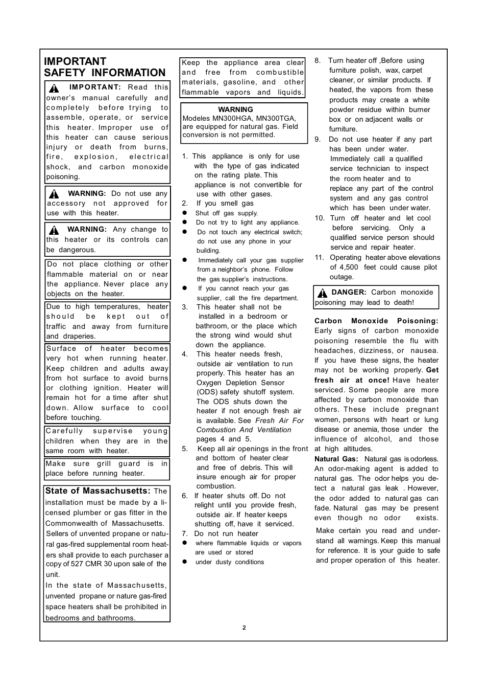 Important safety information | PYLE Audio MN300HGA User Manual | Page 2 / 22