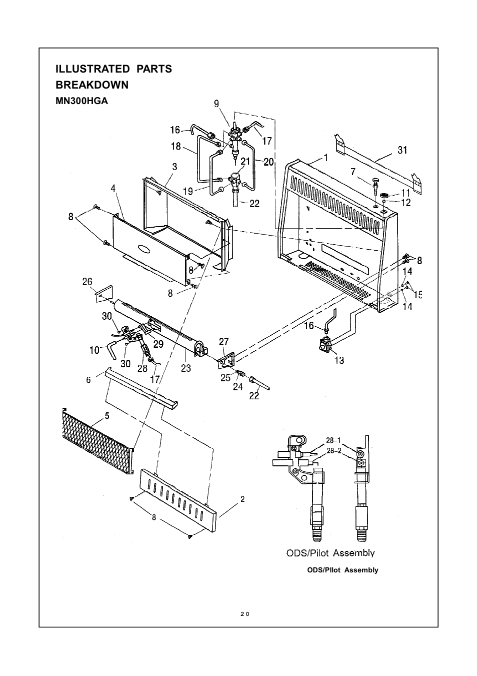 Illustrated parts breakdown | PYLE Audio MN300HGA User Manual | Page 20 / 22