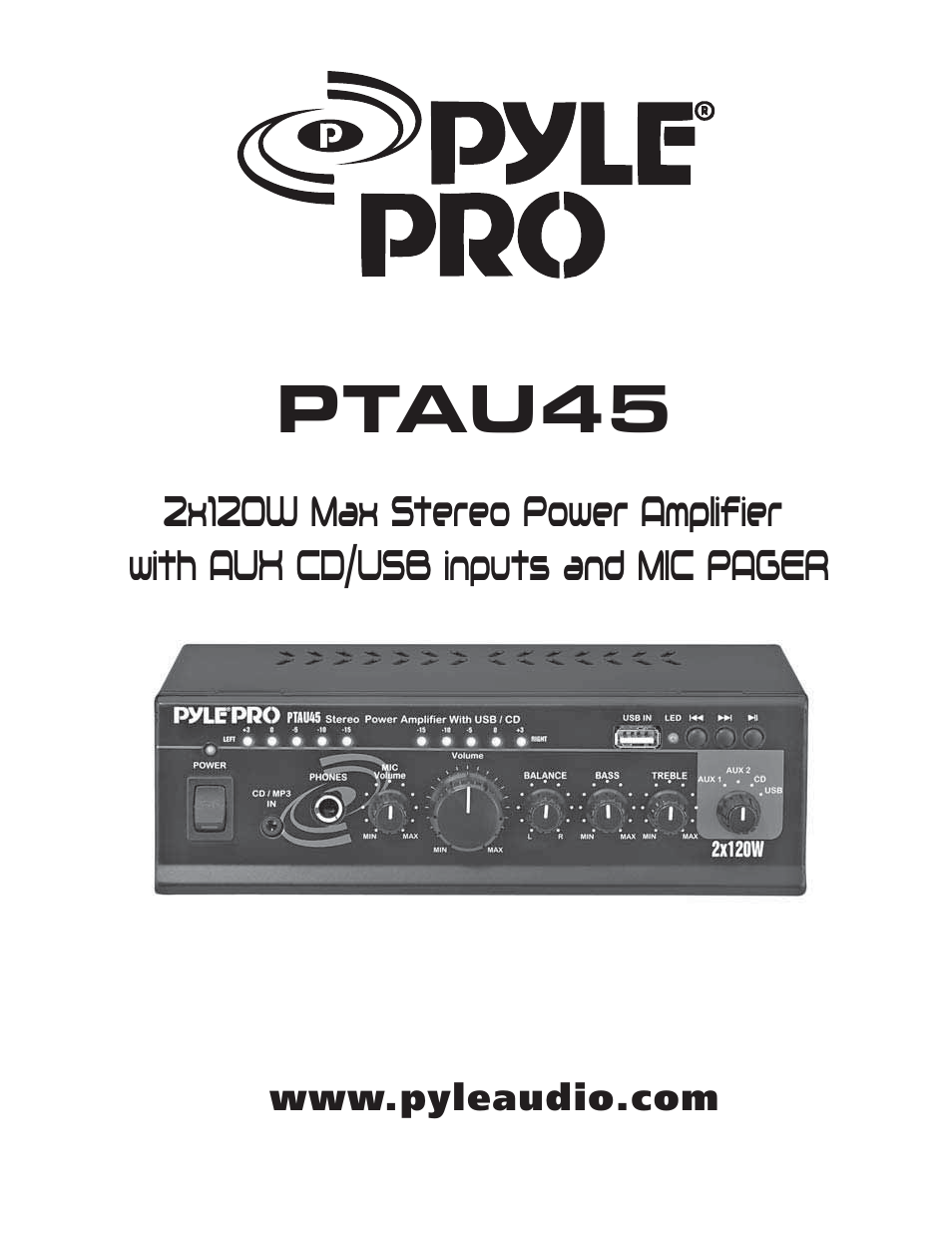 PYLE Audio PTAU45 User Manual | 8 pages