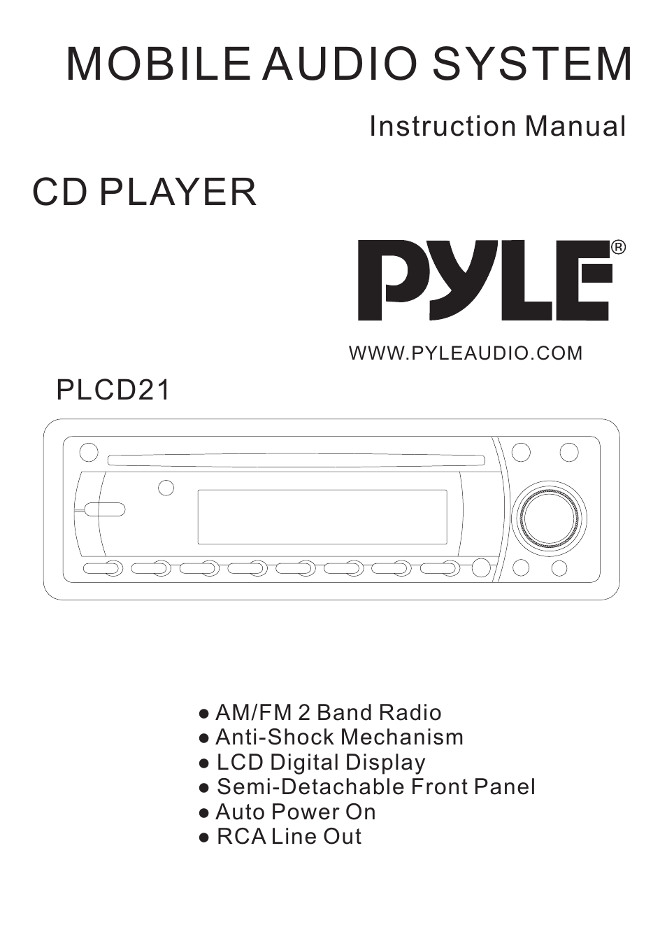 PYLE Audio PLCD21 User Manual | 11 pages