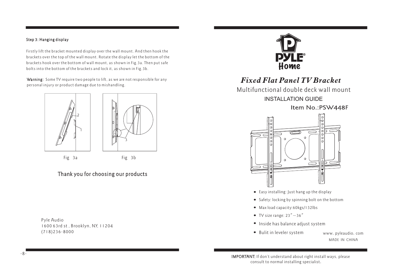 PYLE Audio PSW448F User Manual | 4 pages