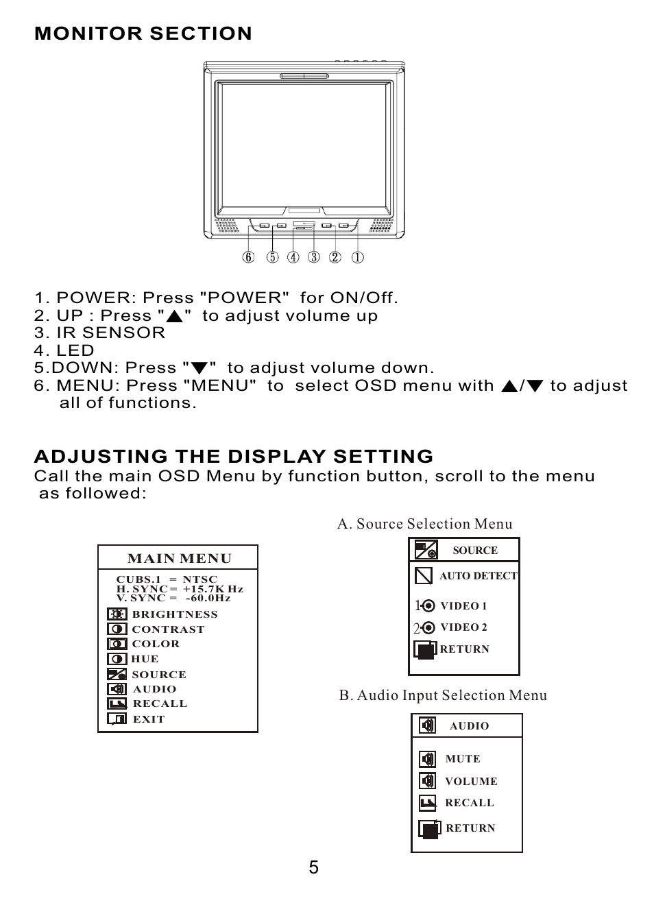 Adjusting the display setting | PYLE Audio PLDVD10M User Manual | Page 6 / 12