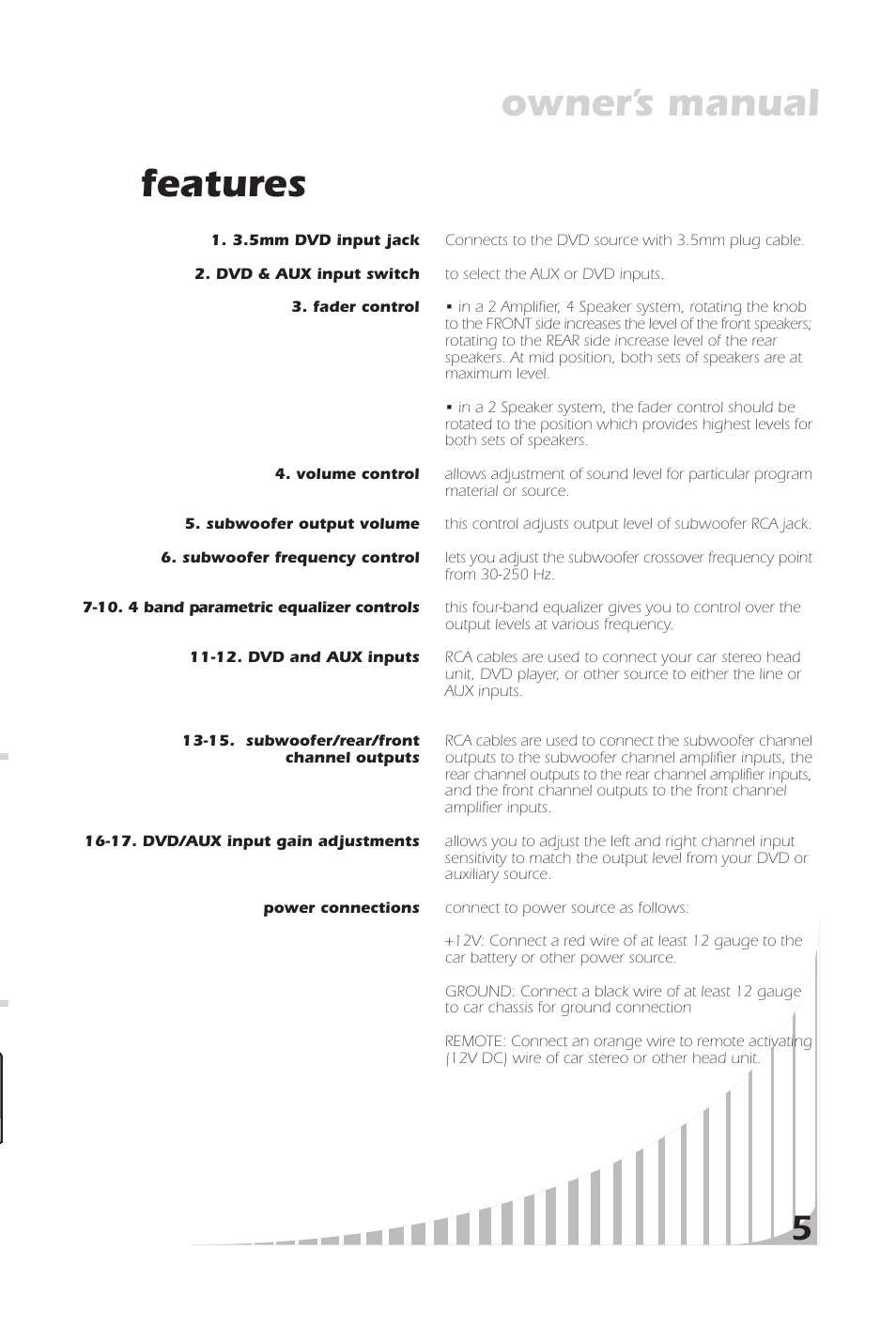 Features owner’s manual | PYLE Audio ple420p User Manual | Page 7 / 14