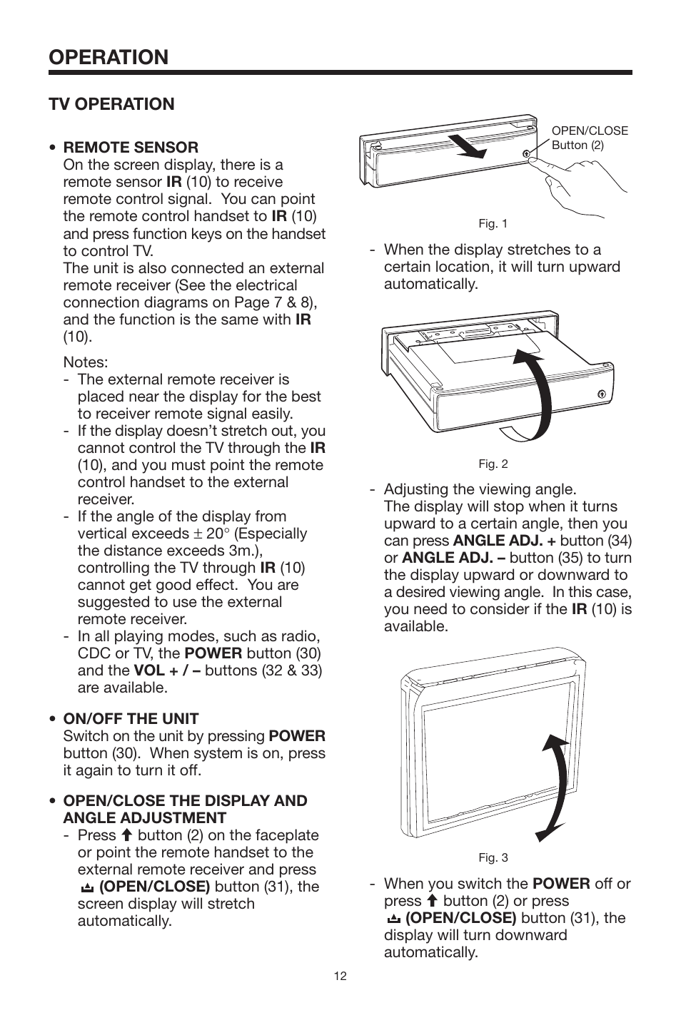Operation, Tv operation | PYLE Audio PLTV64R User Manual | Page 12 / 16