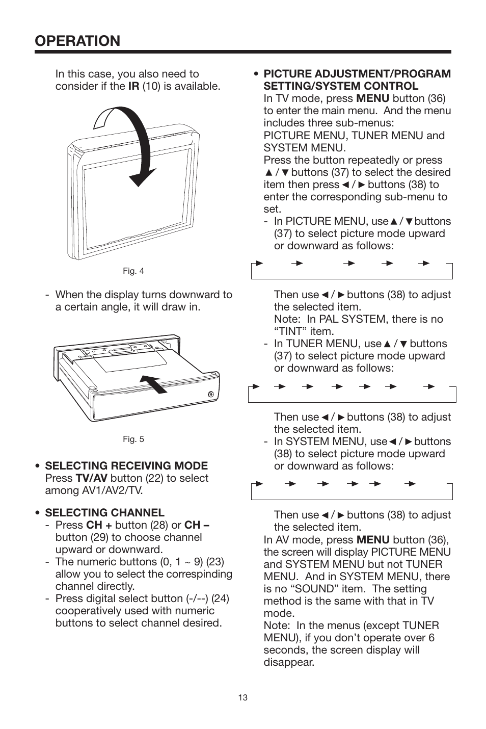 Operation | PYLE Audio PLTV64R User Manual | Page 13 / 16
