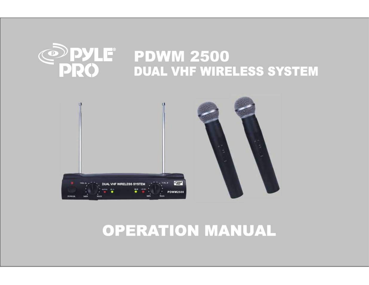 PYLE Audio PDWM 2500 User Manual | 7 pages