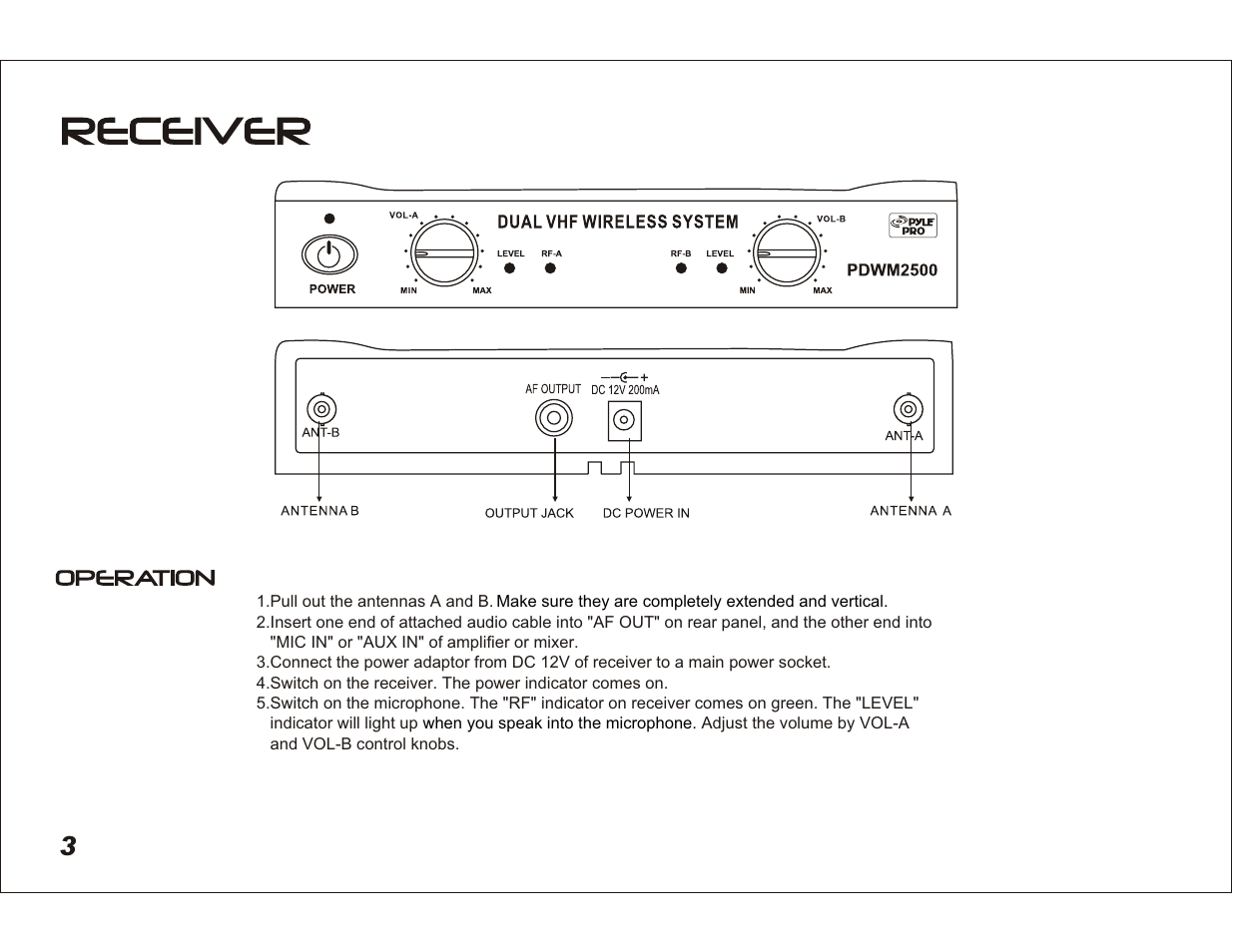 PYLE Audio PDWM 2500 User Manual | Page 4 / 7