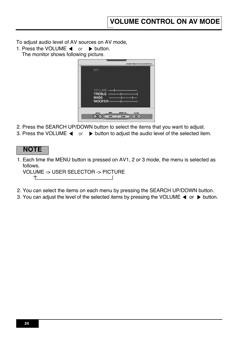 Volume control on av mode | PYLE Audio PLR7N User Manual | Page 26 / 33