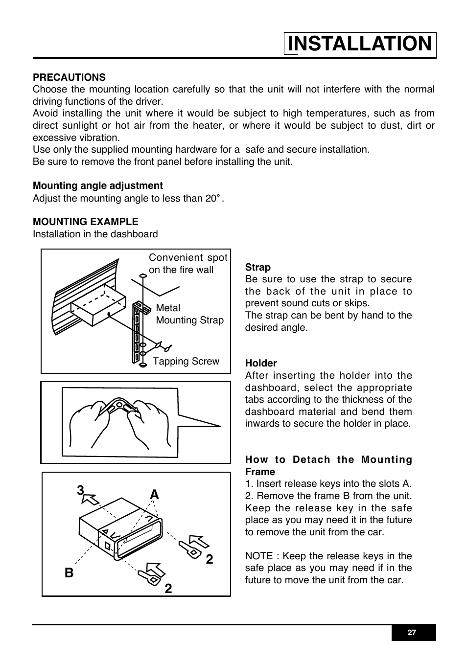Installation, 32 2 a b | PYLE Audio PLR7N User Manual | Page 29 / 33