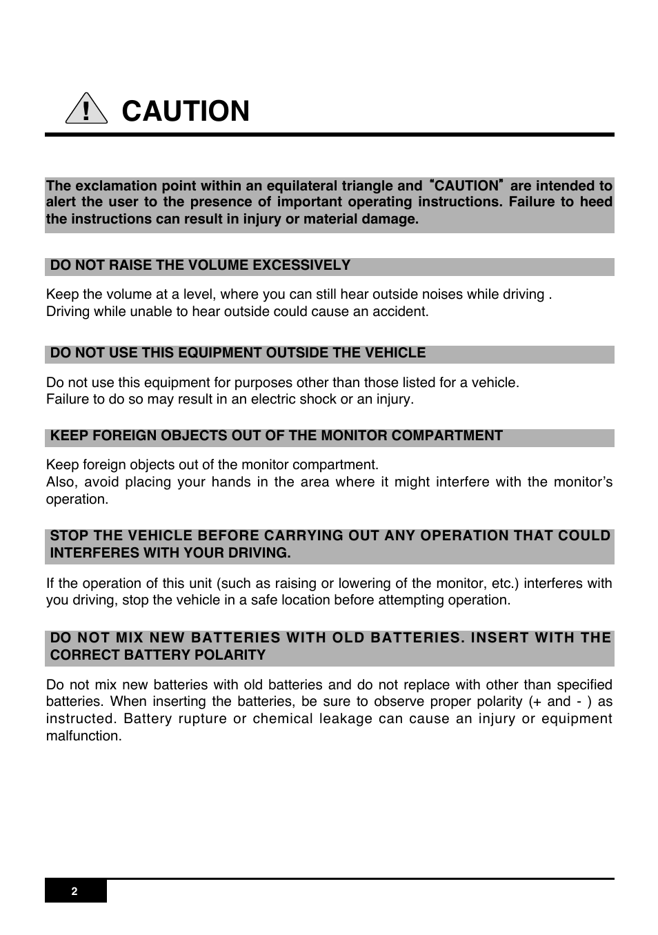 Caution | PYLE Audio PLR7N User Manual | Page 4 / 33