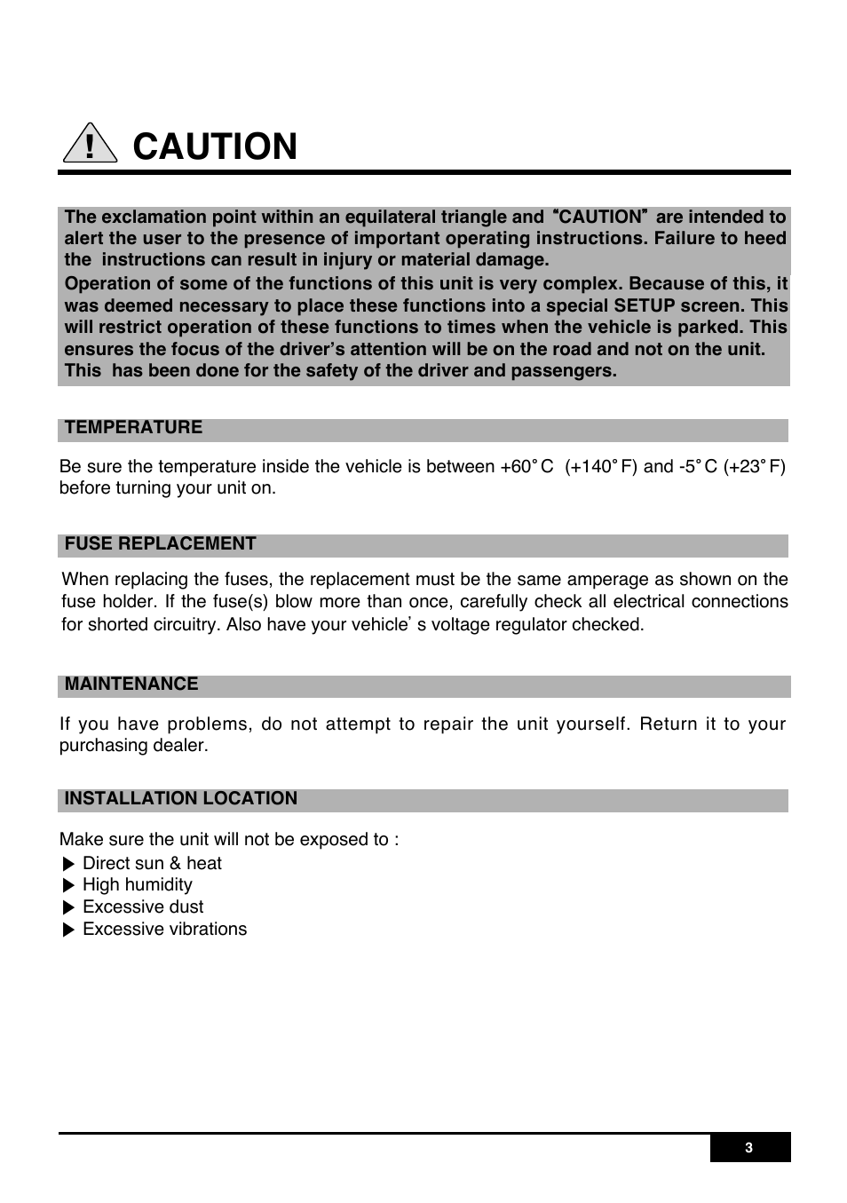 Caution | PYLE Audio PLR7N User Manual | Page 5 / 33