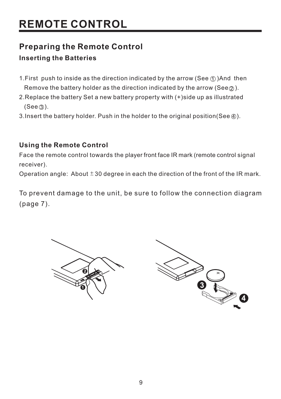 Remote control, Preparing the remote control | PYLE Audio PLD52MU User Manual | Page 10 / 24