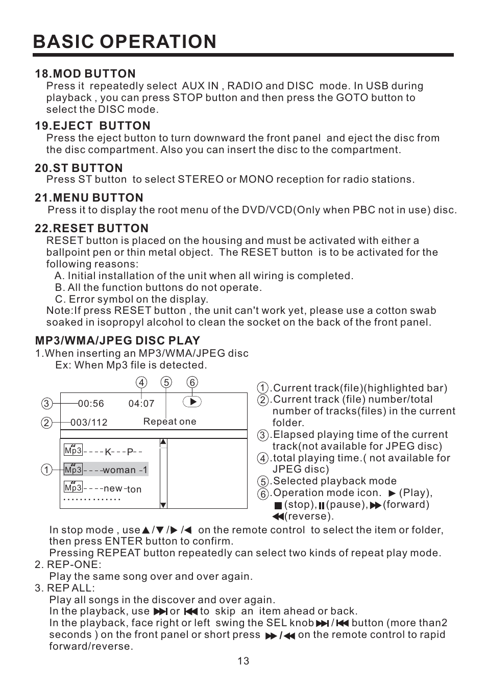 Basic operation | PYLE Audio PLD52MU User Manual | Page 14 / 24