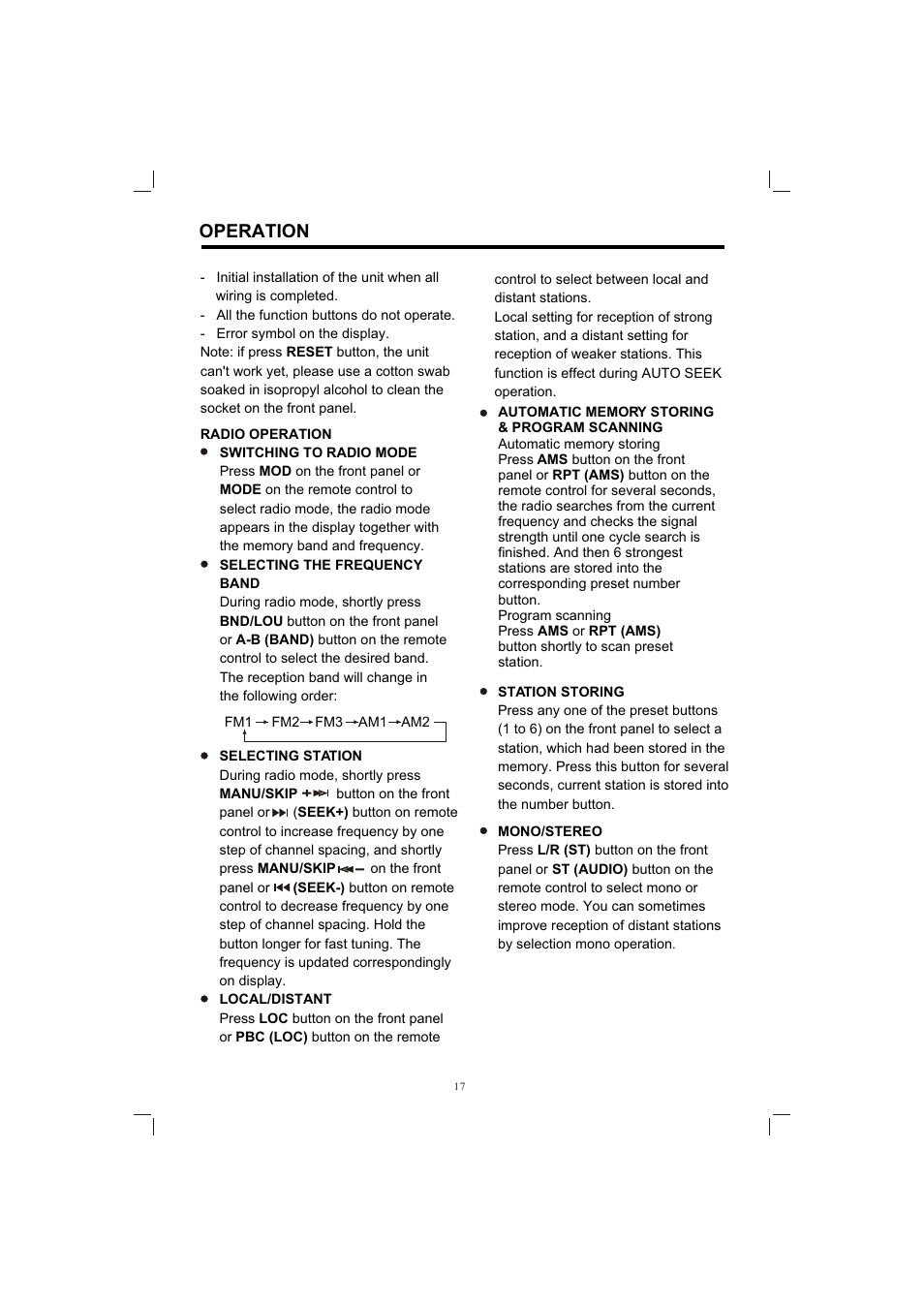 Т³гж 17, Operation | PYLE Audio PLDVD198 User Manual | Page 17 / 32