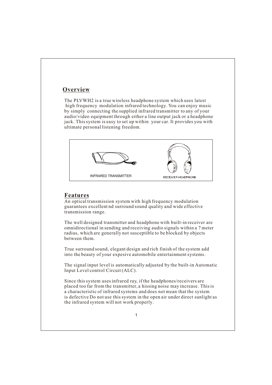 Features, Overview | PYLE Audio PYLE VIEW PLVWH2 User Manual | Page 2 / 4