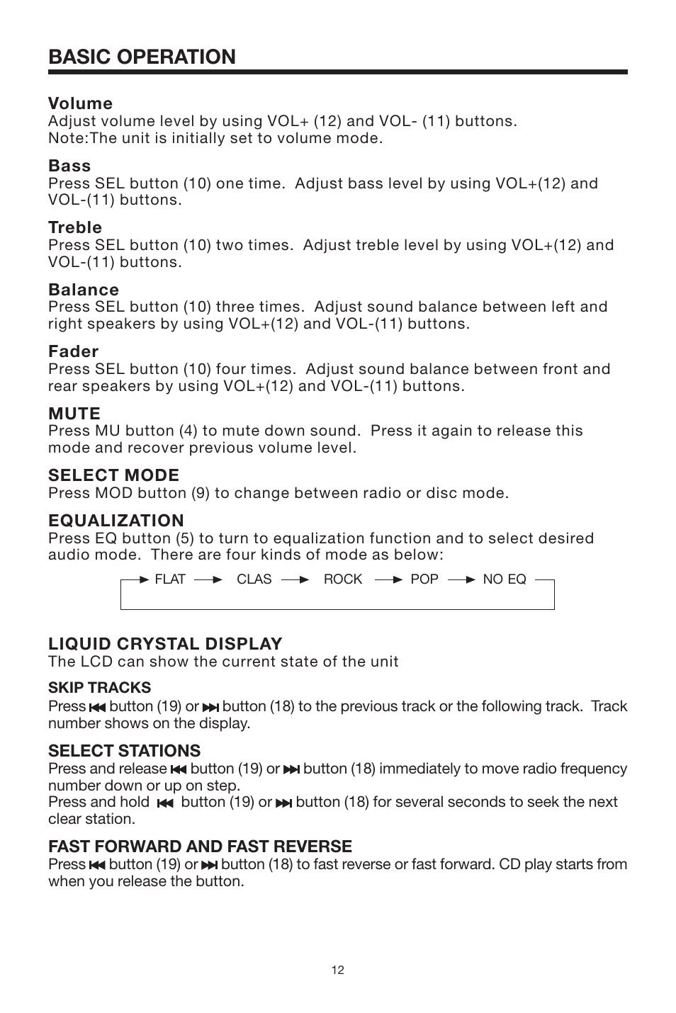 Basic operation | PYLE Audio PLDVD168 User Manual | Page 12 / 24