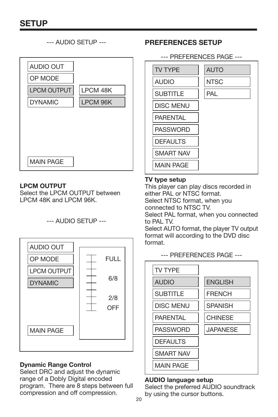 Setup | PYLE Audio PLDVD168 User Manual | Page 20 / 24