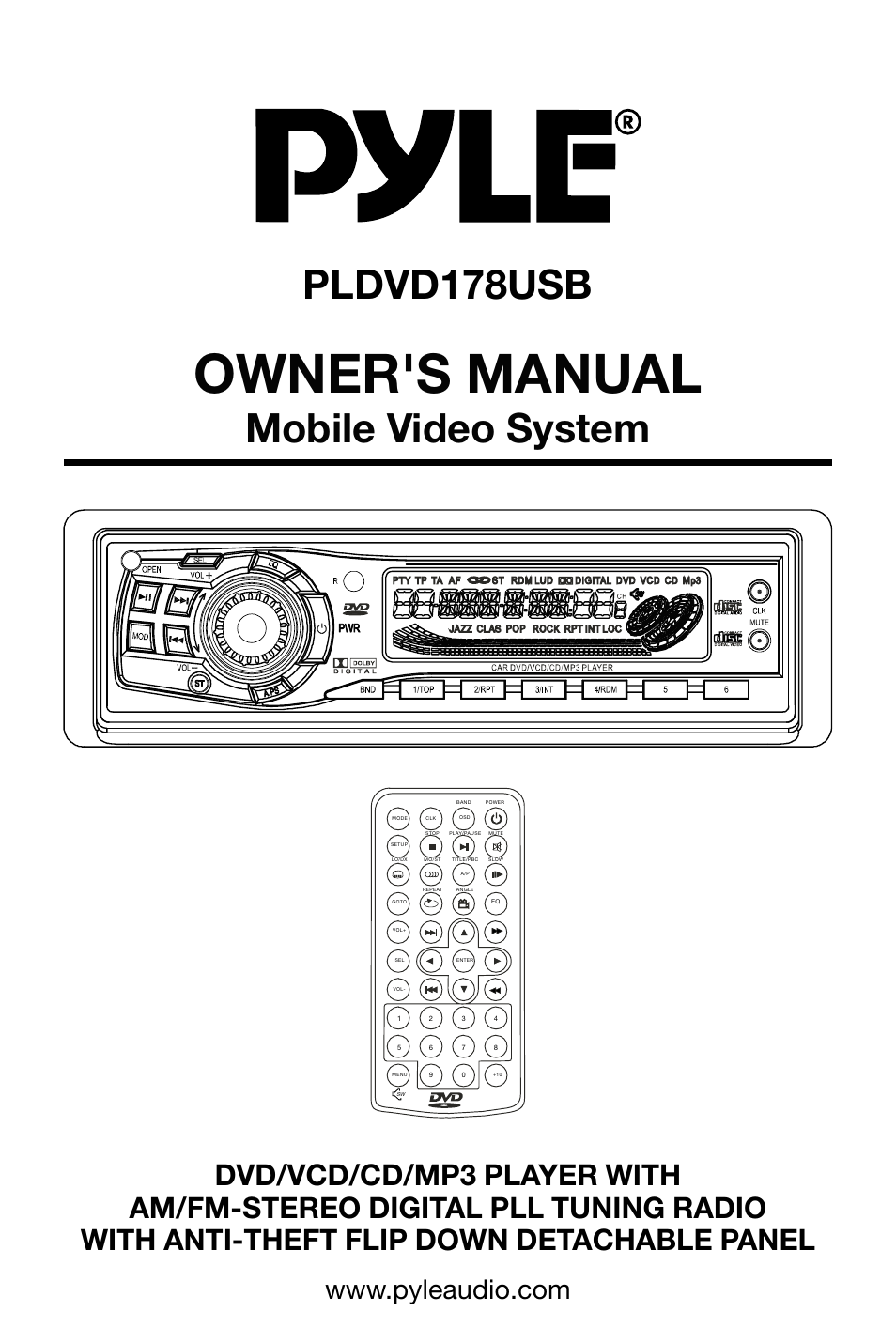 PYLE Audio PLDVD178USB User Manual | 24 pages