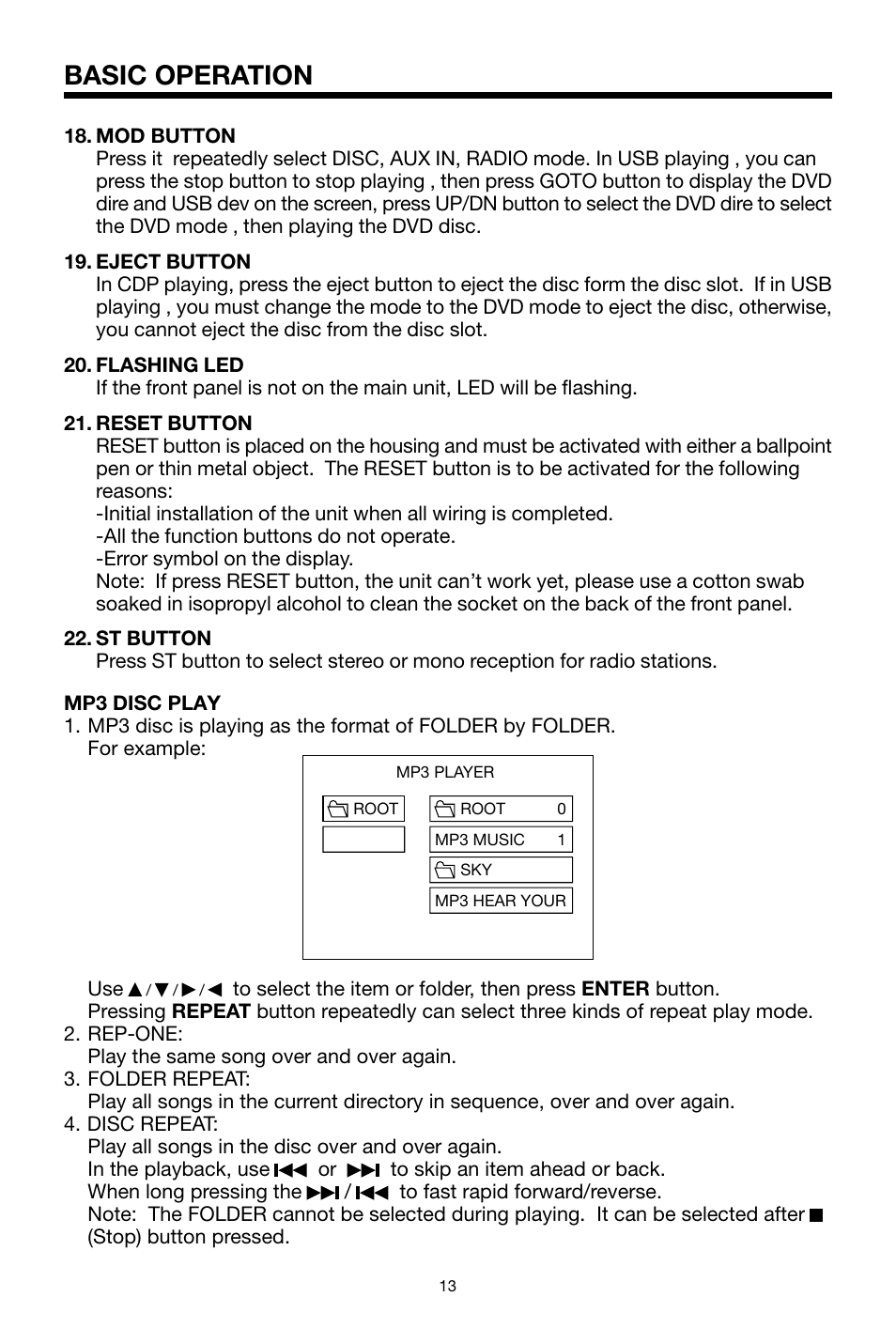 Basic operation | PYLE Audio PLDVD178USB User Manual | Page 14 / 24