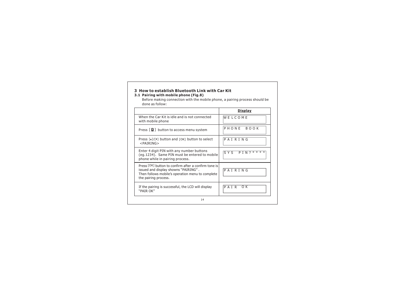 PYLE Audio Bluetooth Dialing Car Kit PBT78XP User Manual | Page 14 / 44