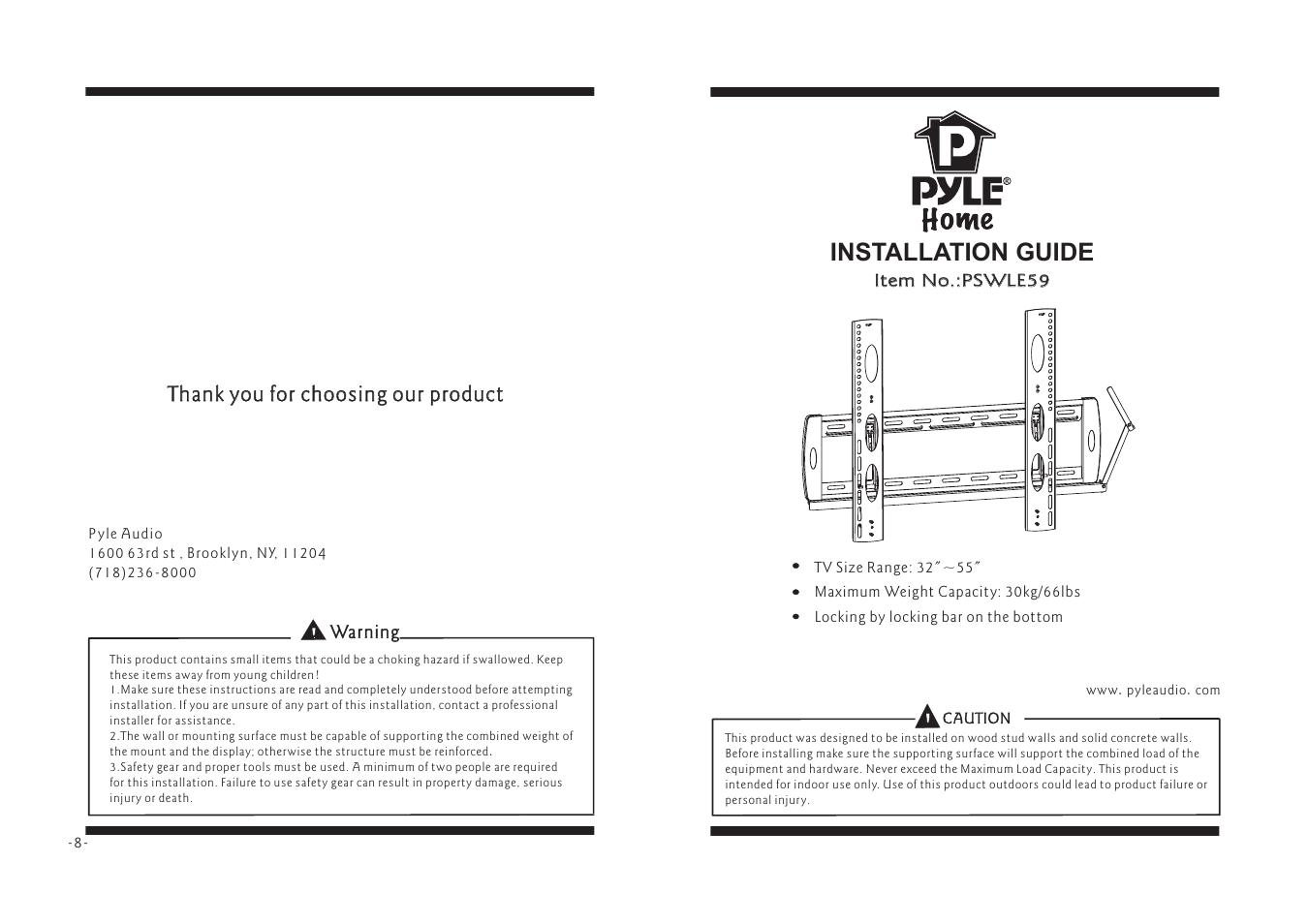 PYLE Audio PSWLE59 User Manual | 4 pages