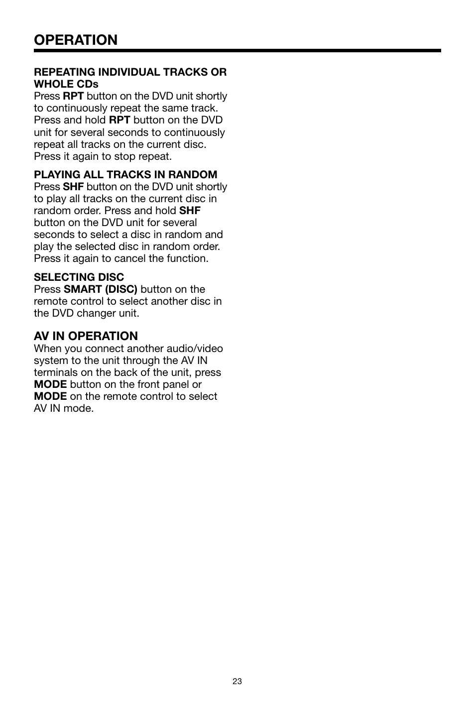 Operation | PYLE Audio PLDVD48 User Manual | Page 23 / 36