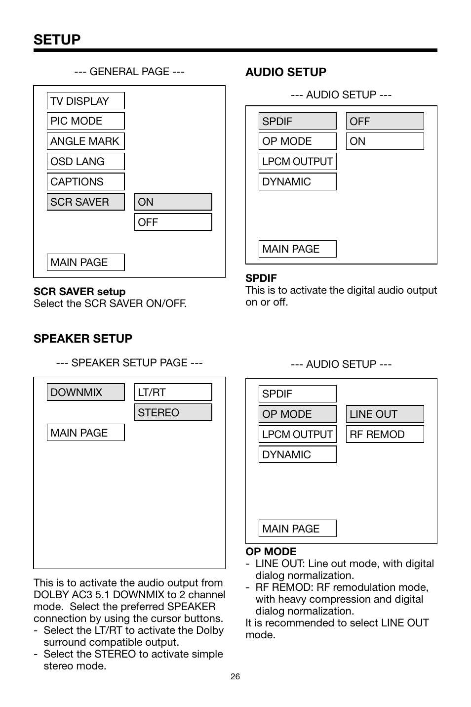 Setup | PYLE Audio PLDVD48 User Manual | Page 26 / 36
