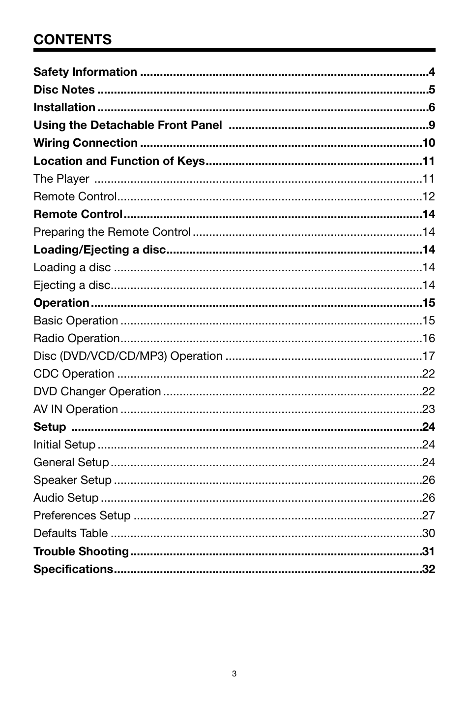 PYLE Audio PLDVD48 User Manual | Page 3 / 36