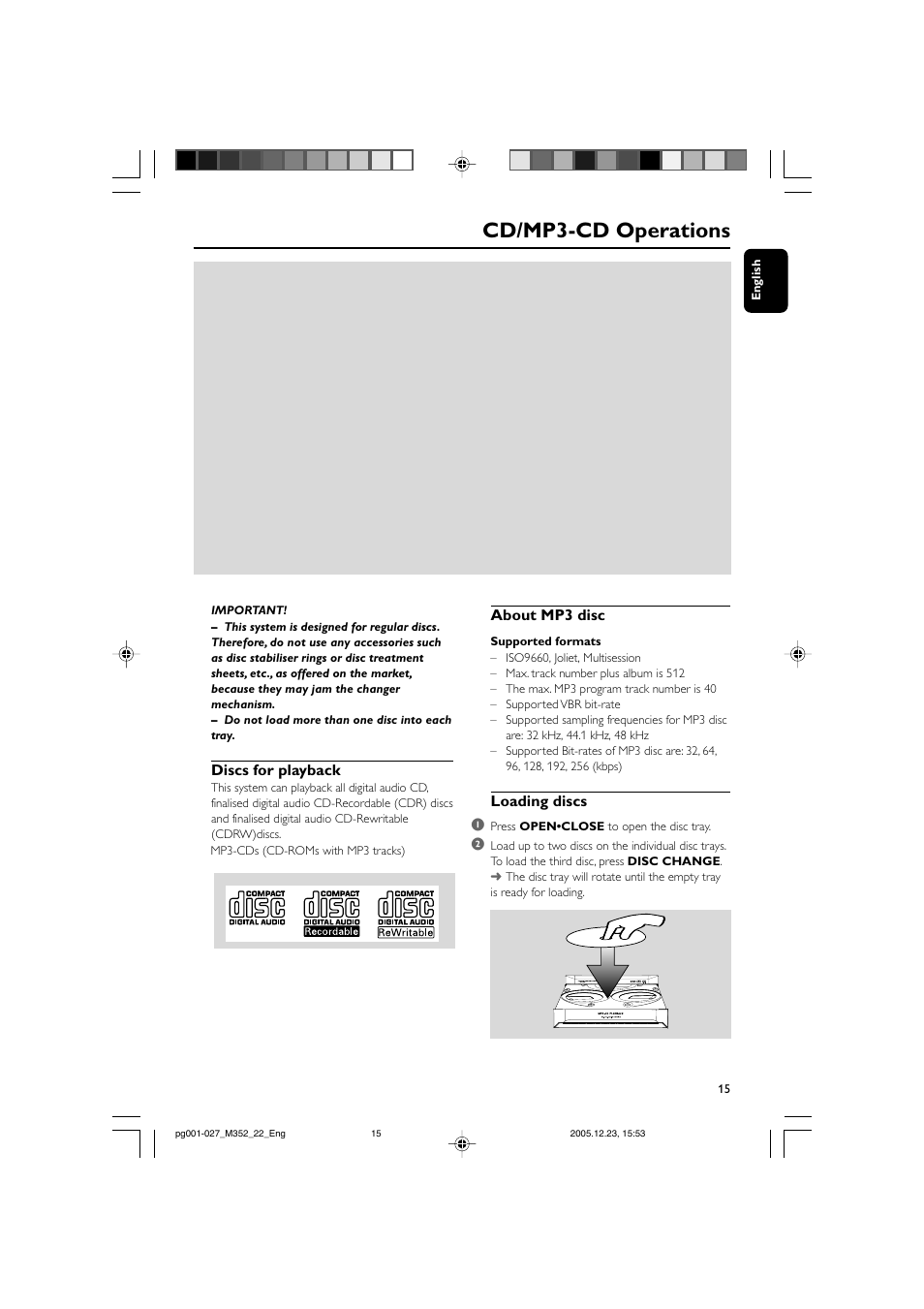 Cd/mp3-cd operations | PYLE Audio FWM352 User Manual | Page 15 / 27