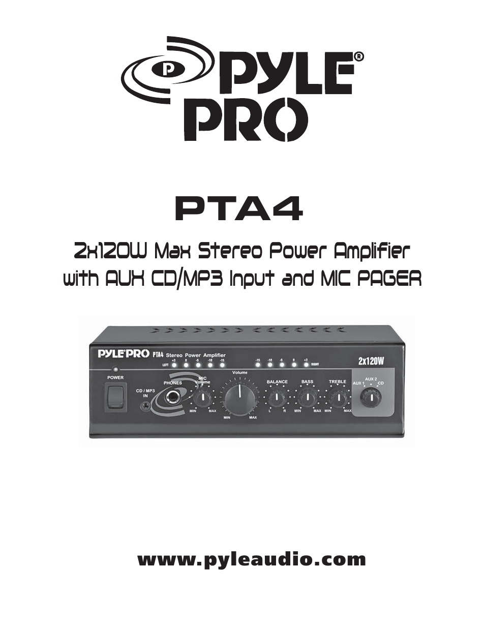 PYLE Audio PTA4 User Manual | 8 pages