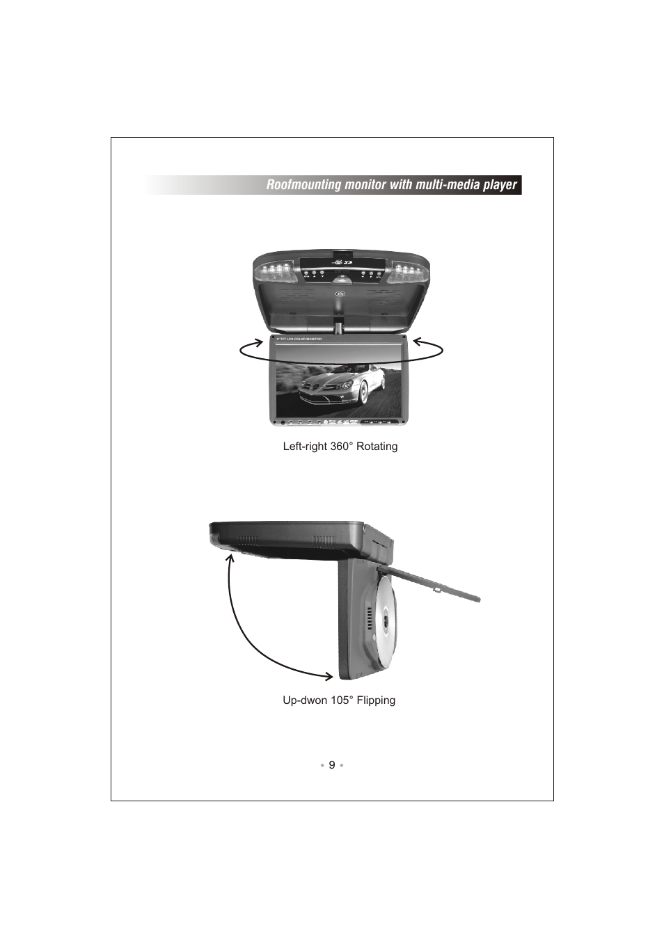 页 11, Roofmounting monitor with multi-media player | PYLE Audio PLRD92 User Manual | Page 11 / 24