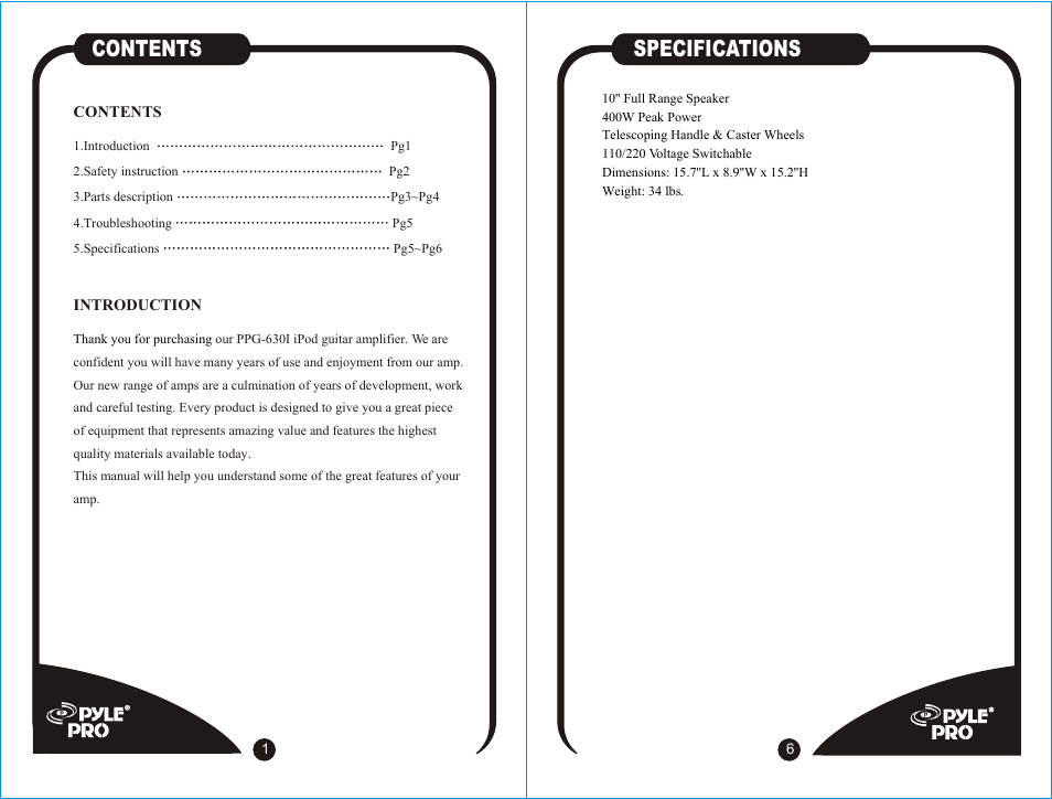 PYLE Audio PPG-630I User Manual | Page 2 / 4