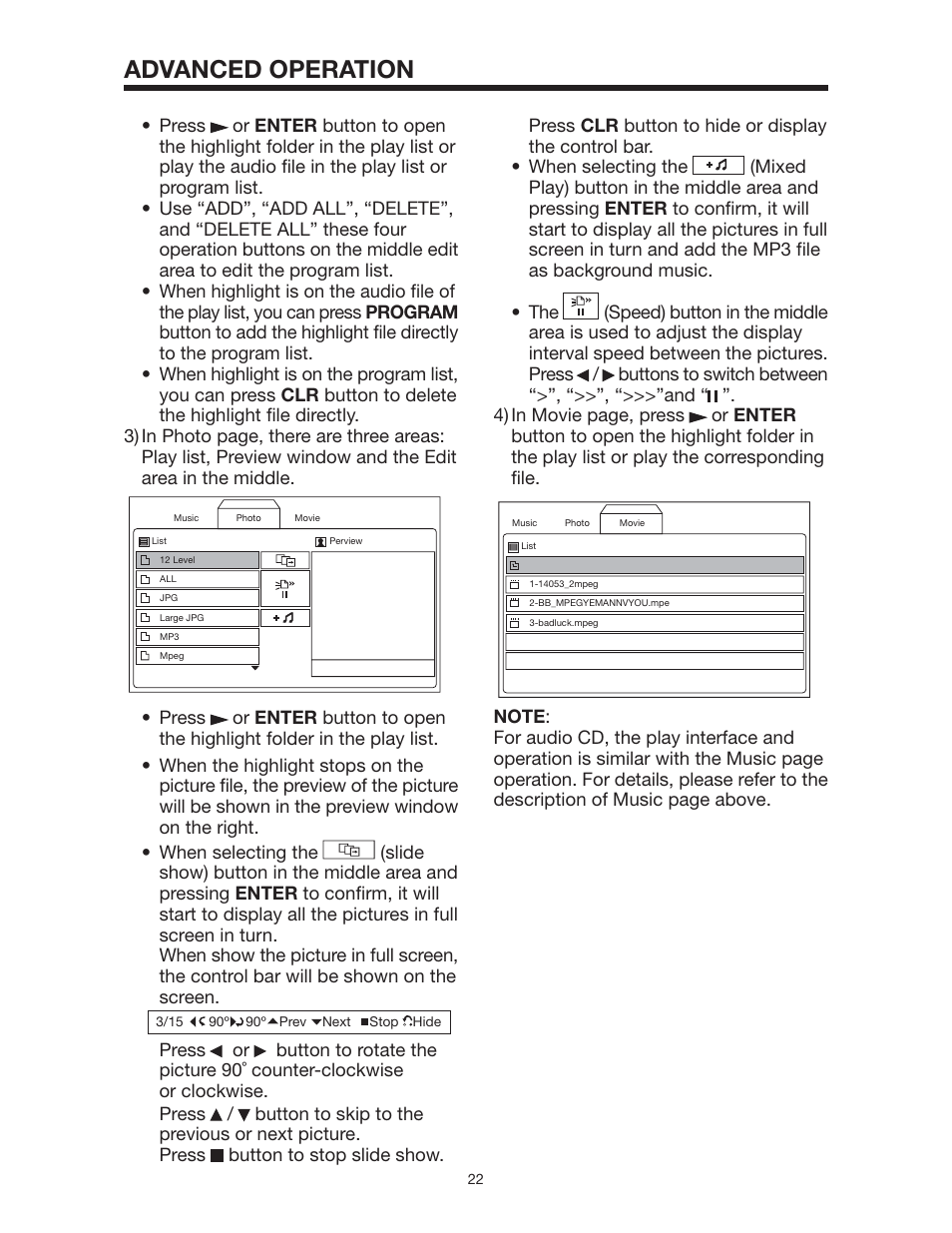 Advanced operation | PYLE Audio PLD162 User Manual | Page 22 / 28