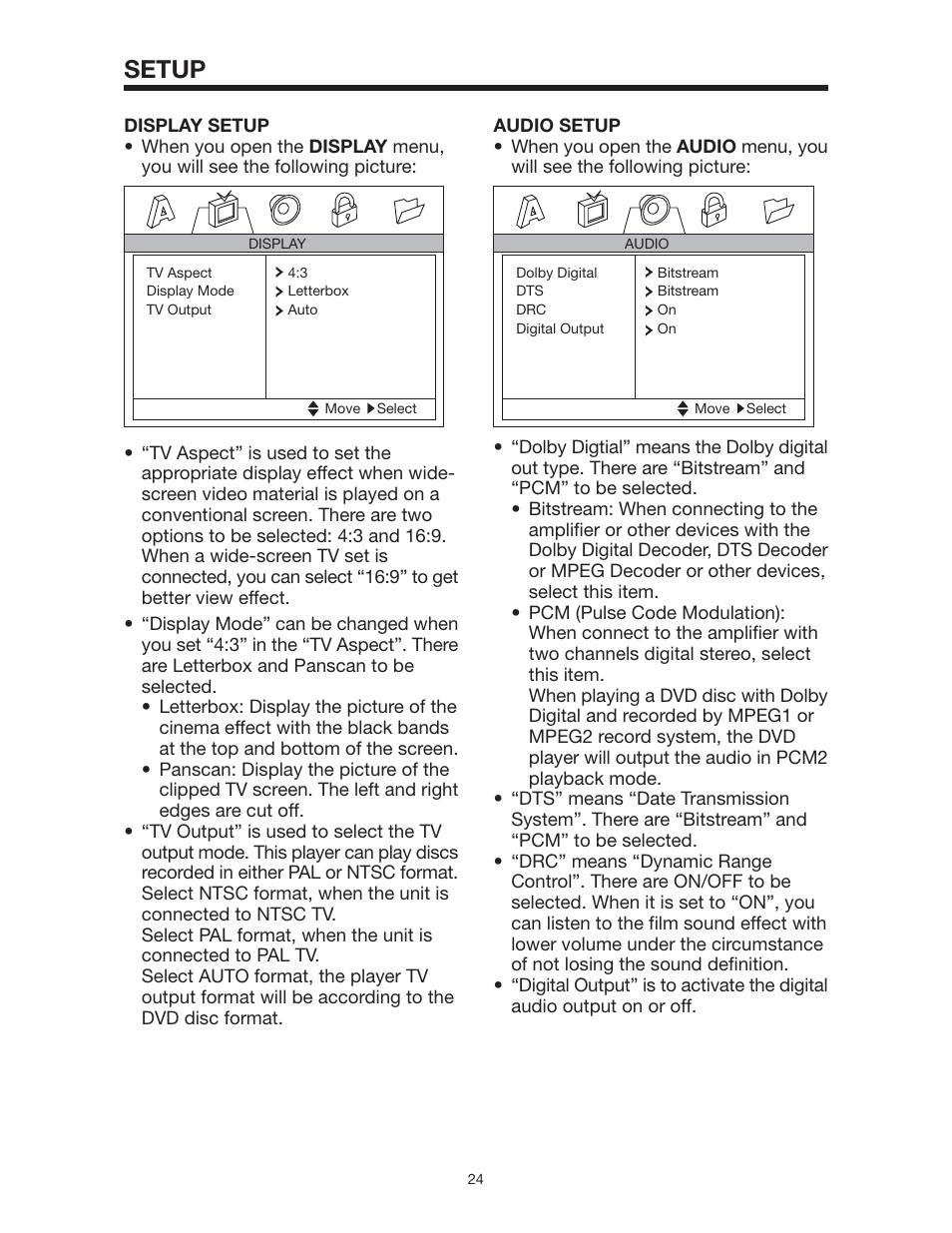 Setup | PYLE Audio PLD162 User Manual | Page 24 / 28