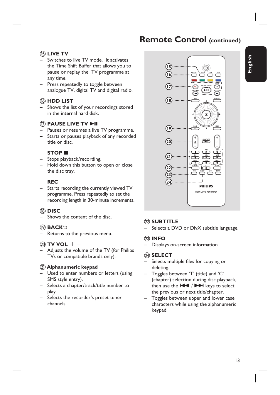 Remote control | PYLE Audio DVDR5520H User Manual | Page 13 / 112