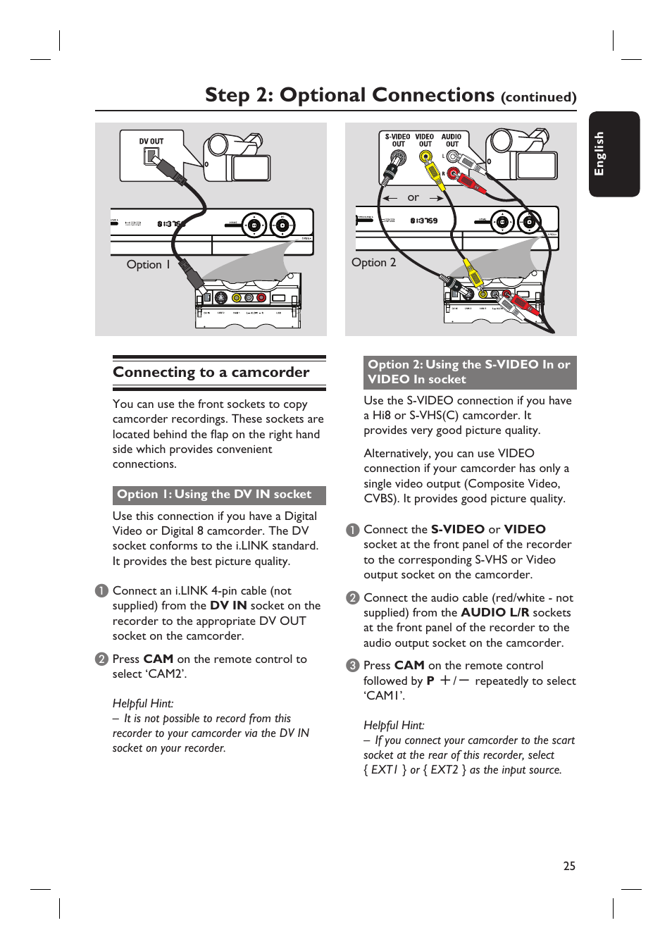 Step 2: optional connections | PYLE Audio DVDR5520H User Manual | Page 25 / 112