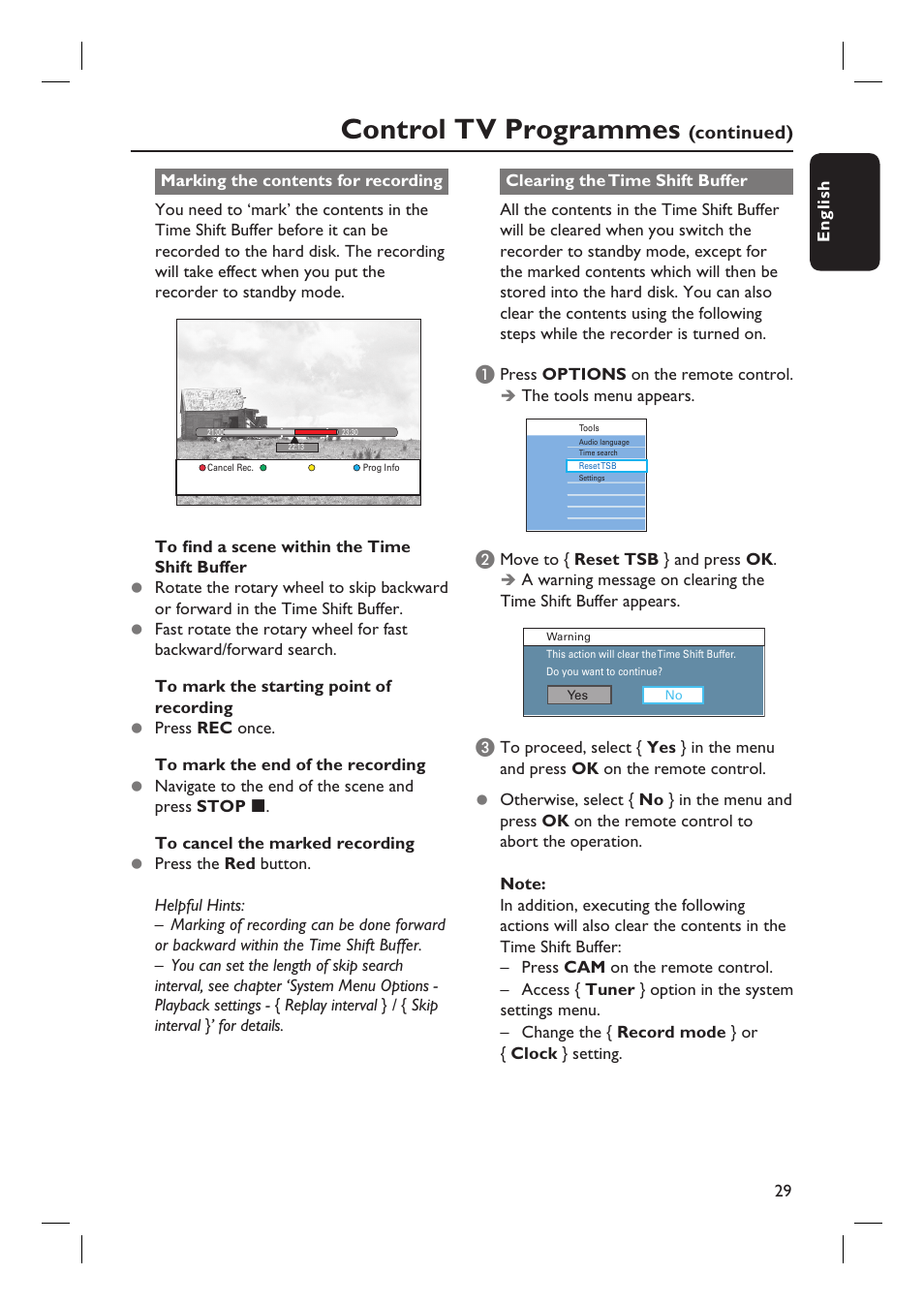 Control tv programmes, Continued) | PYLE Audio DVDR5520H User Manual | Page 29 / 112