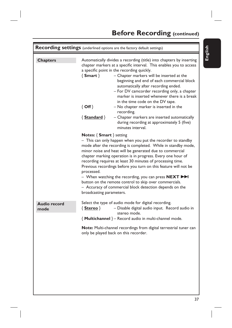 Before recording | PYLE Audio DVDR5520H User Manual | Page 37 / 112