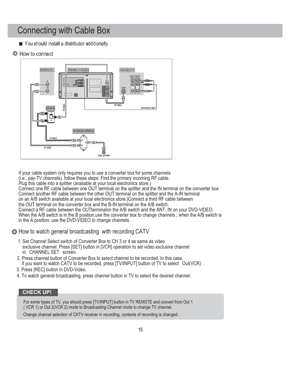 Connecting with cable box | PYLE Audio PLDVCR500 User Manual | Page 16 / 45