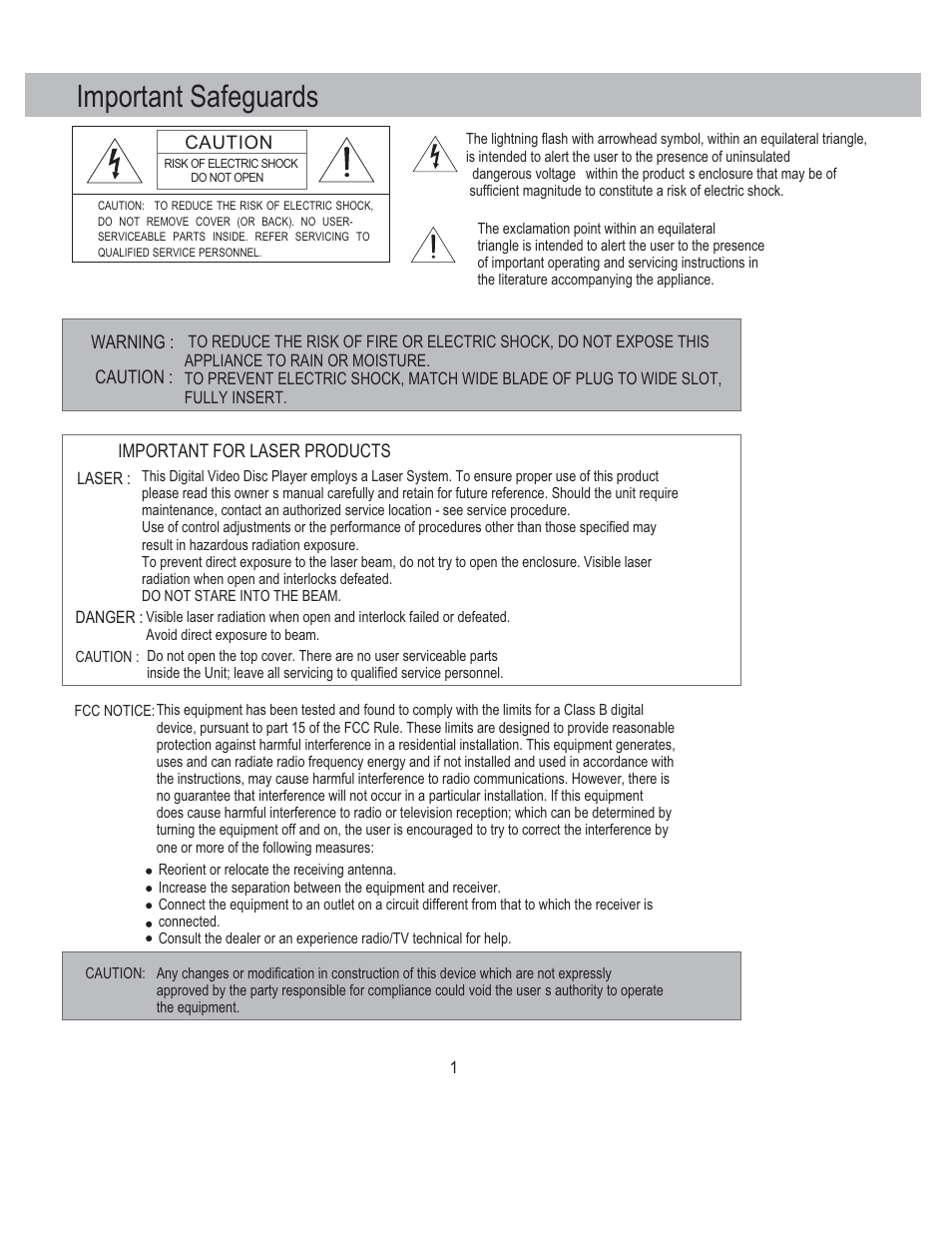 Important safeguards | PYLE Audio PLDVCR500 User Manual | Page 2 / 45