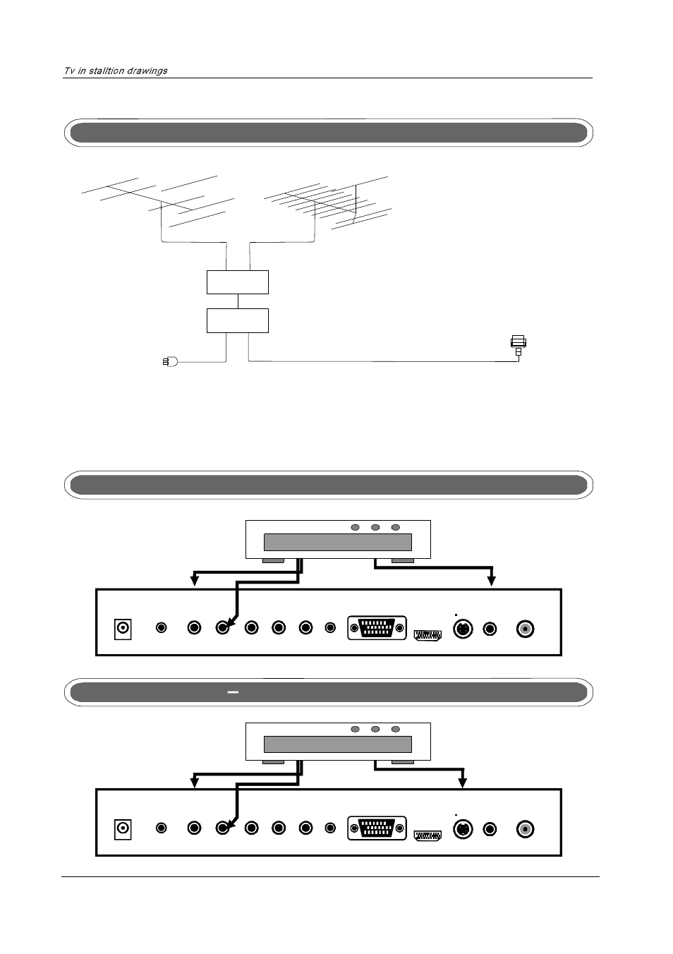 Connection antennas, Video connection s video connection, Tv installtion drawings | PYLE Audio PTC15LC User Manual | Page 7 / 23