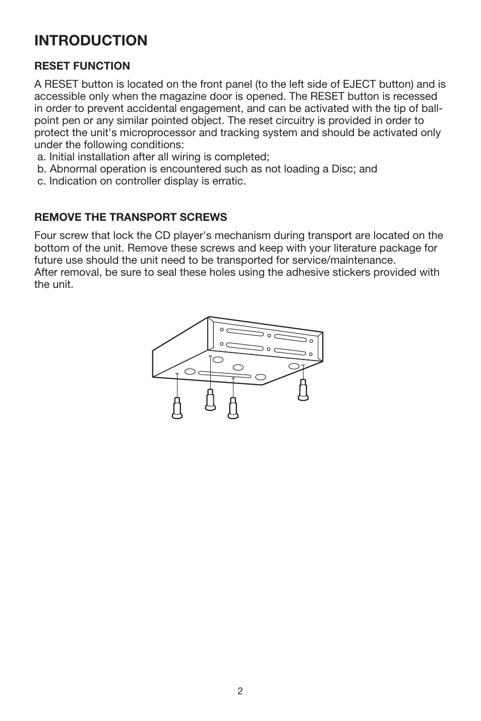 Introduction | PYLE Audio DISC CD CHANGE User Manual | Page 3 / 12