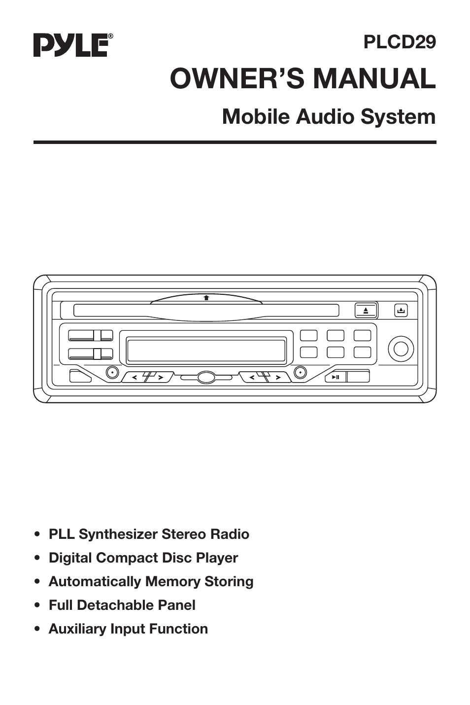 PYLE Audio PLCD29 User Manual | 12 pages