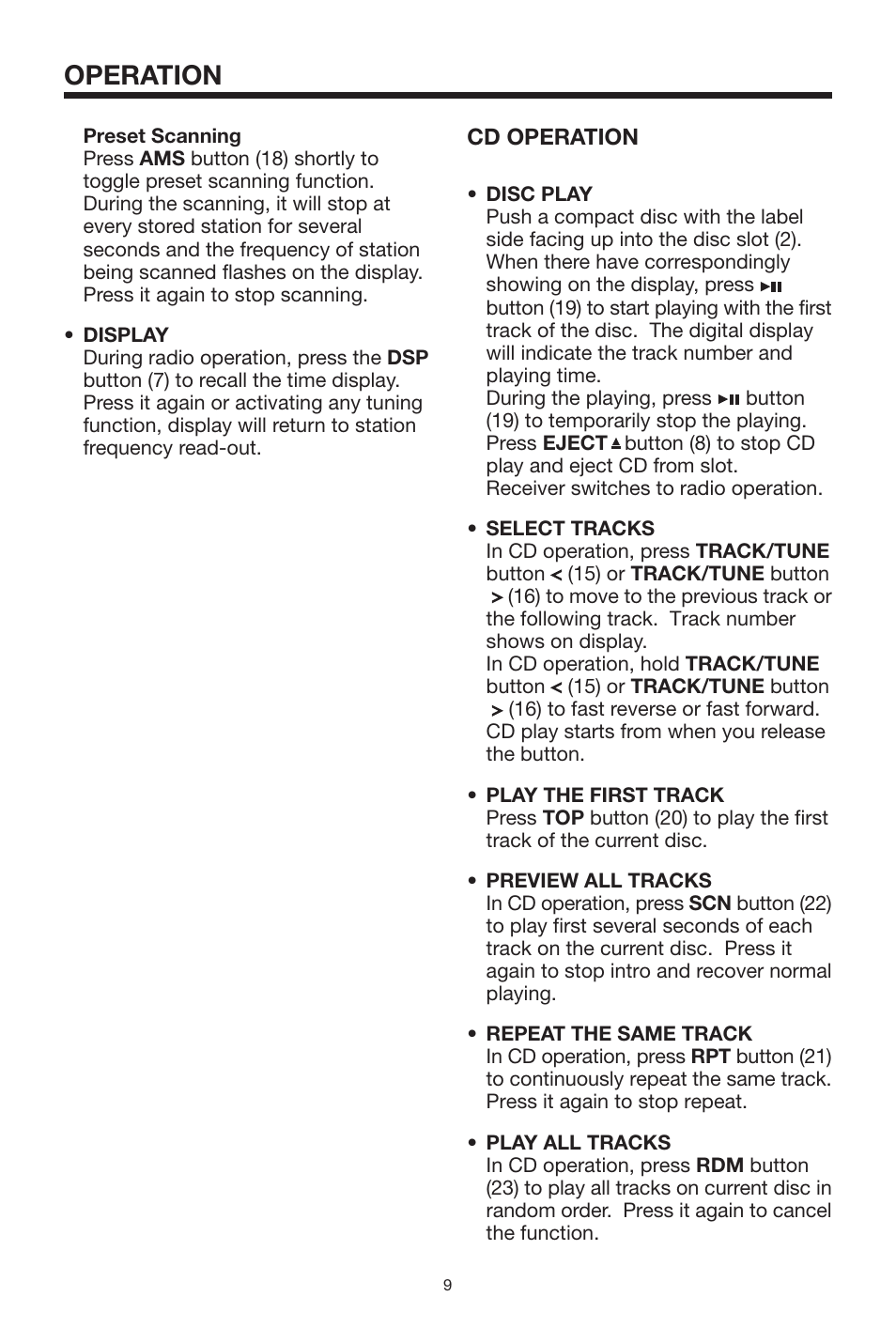 Operation | PYLE Audio PLCD29 User Manual | Page 9 / 12