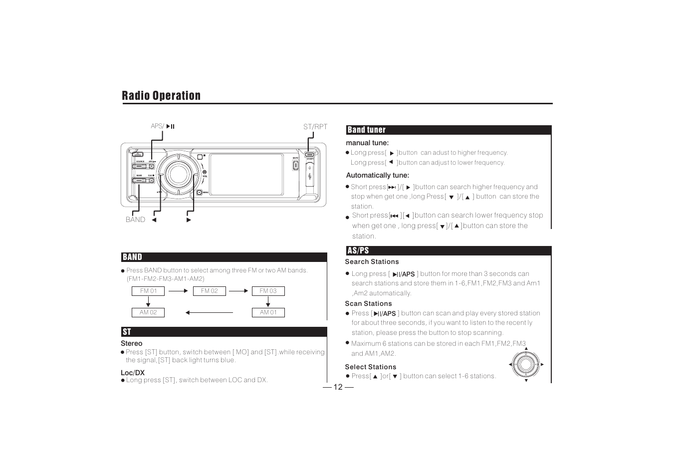 Radio operation | PYLE Audio PLDBT30U User Manual | Page 13 / 20