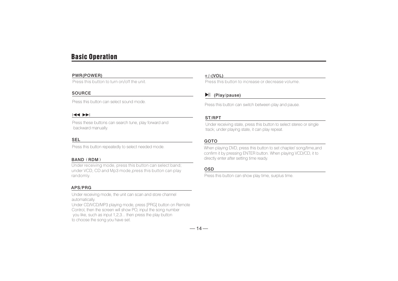 Basic operation | PYLE Audio PLDBT30U User Manual | Page 15 / 20