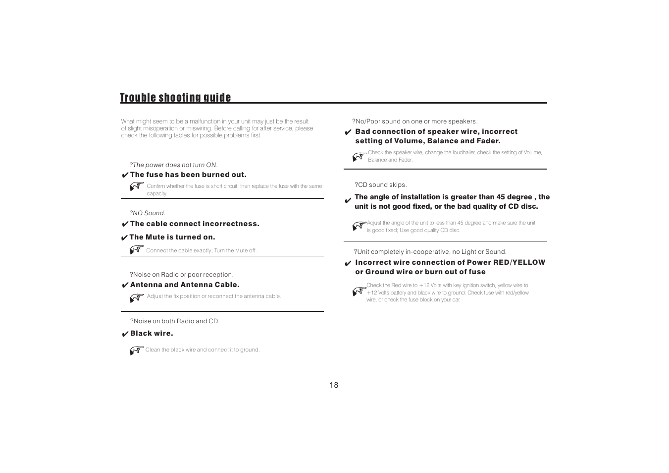 Trouble shooting guide | PYLE Audio PLDBT30U User Manual | Page 19 / 20