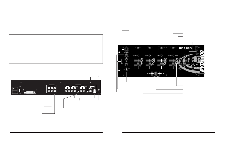 Your pyle pro series performance mixer, Features and controls: pyd1100 mixer, Owner’s manual table of contents | Input/output features | PYLE Audio PYD1100 User Manual | Page 2 / 6