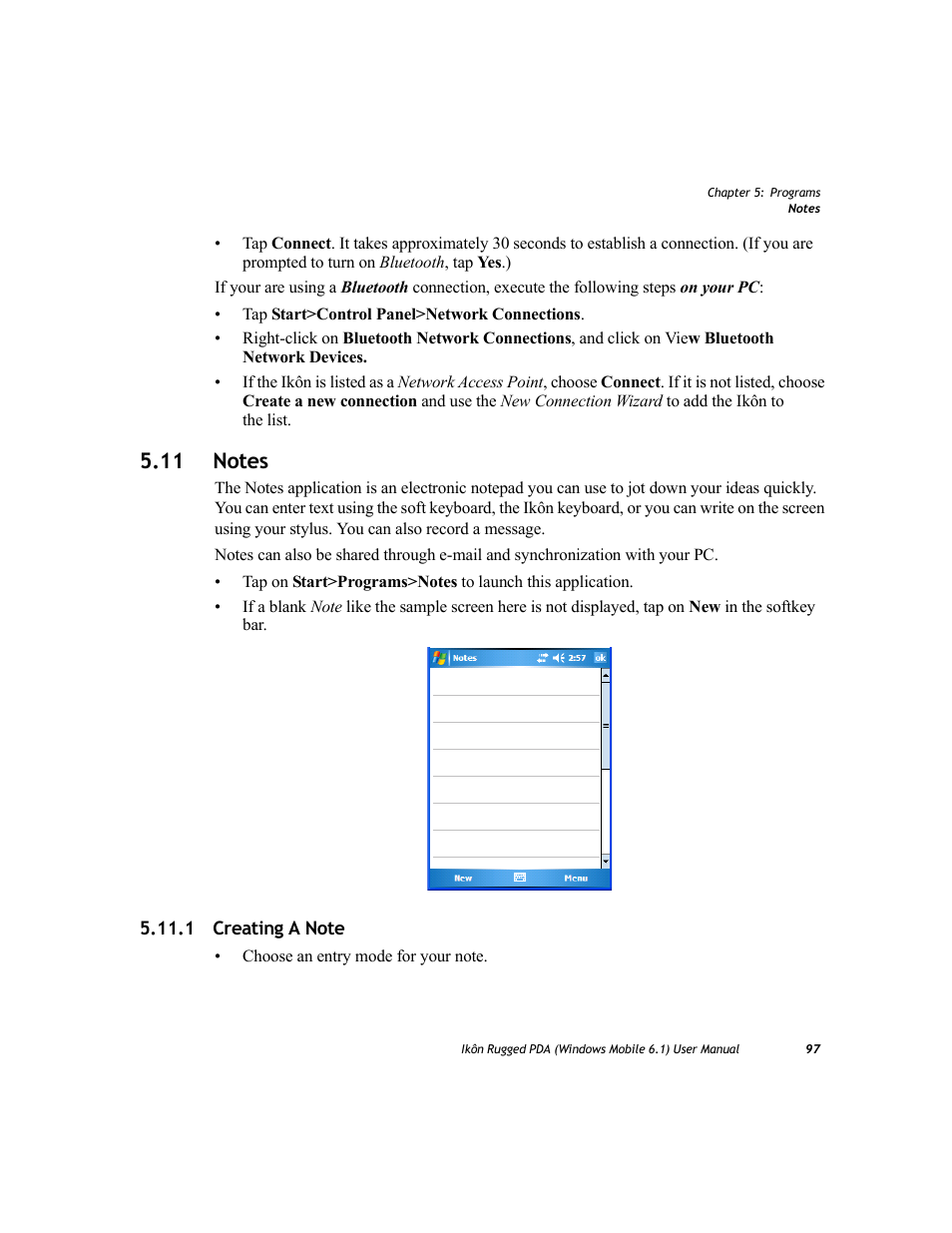 11 notes, 1 creating a note | PYLE Audio IKON RUGGED 7505-BT User Manual | Page 111 / 406